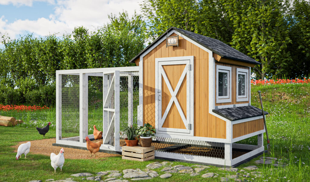 6x14 barn style chicken coop for 12 chickens